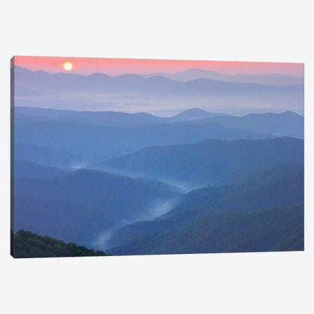 Sunset Over The Pisgah National Forest From The Blue Ridge Parkway, North Carolina II Canvas Print #TFI1066} by Tim Fitzharris Canvas Art
