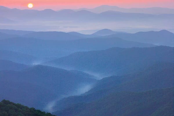 Sunset Over The Pisgah National Forest From The Blue Ridge Parkway, North Carolina II