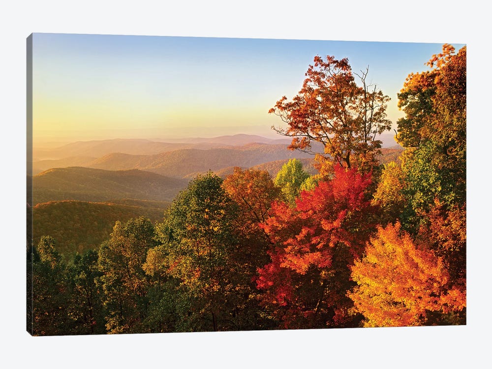 Blue Ridge Mountains From Bluff Mountain Overlook, North Carolina 1-piece Canvas Wall Art