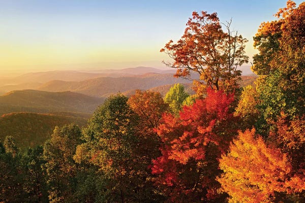 Appalachian Mountains: Blue Ridge Mountains From Bluff Mountain Overlook, North Carolina by Tim Fitzharris
