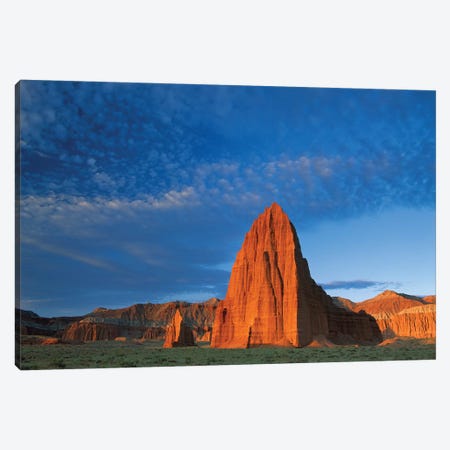 Temples Of The Sun And Moon In Cathedral Valley, The Monolith Is Made Of Entrada Sandstone, Capitol Reef National Park, Utah Canvas Print #TFI1080} by Tim Fitzharris Canvas Print
