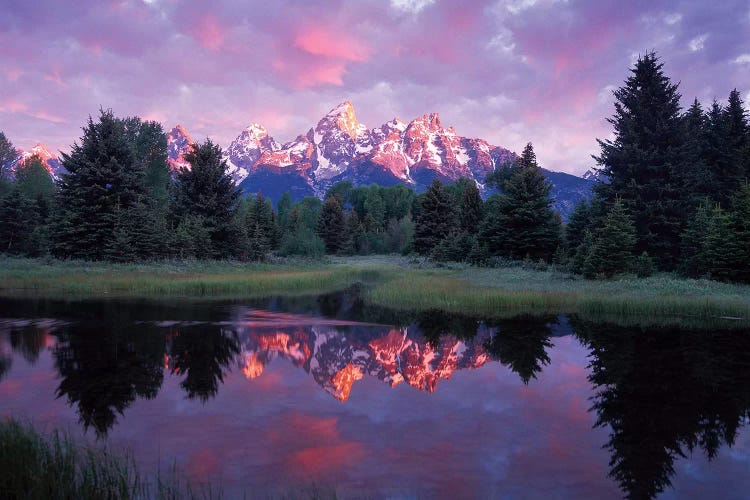 Teton Range At Sunrise, Schwabacher Landing, Grand Teton National Park, Wyoming