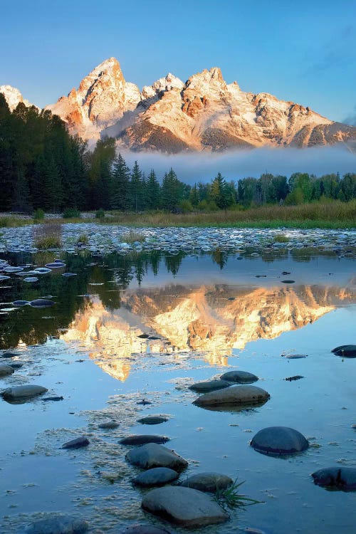 Teton Range Reflected In Water, Grand Teton National Park, Wyoming