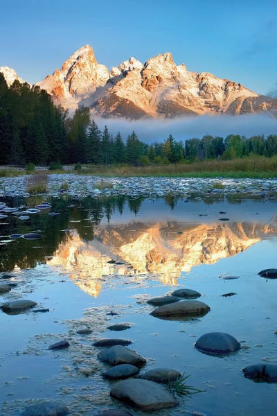 Take A Hike: Teton Range Reflected In Water, Grand Teton National Park, Wyoming by Tim Fitzharris