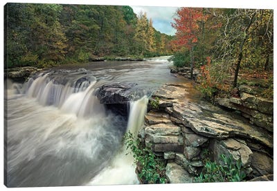 Waterfall, Mulberry River, Arkansas Canvas Art Print - Waterfall Art