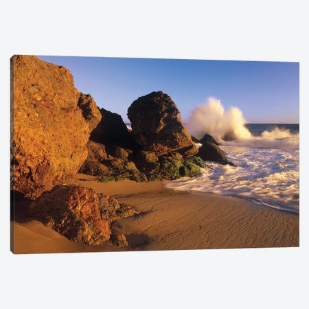 Waves Crashing On Point Dume Beach, California Canvas Print #TFI1139} by Tim Fitzharris Art Print