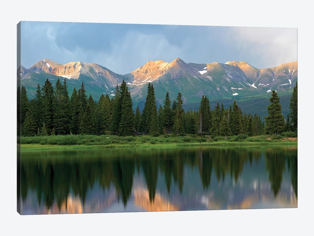 West Needle Mountains Reflected In Molas Lake, Weminuche Wilderness, Colorado by Tim Fitzharris 1-piece Canvas Print