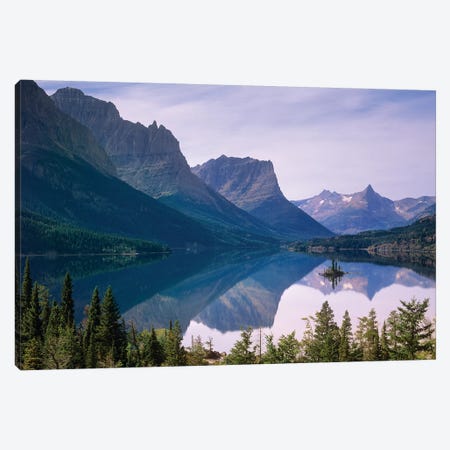Wild Goose Island In St Mary's Lake, Glacier National Park, Montana Canvas Print #TFI1157} by Tim Fitzharris Canvas Artwork