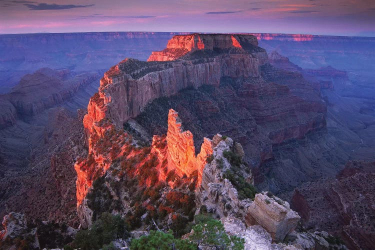 Wotans Throne At Sunrise From Cape Royal, Grand Canyon National Park, Arizona