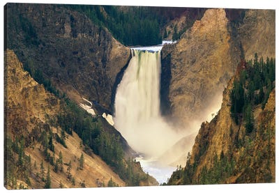 Yellowstone Falls And Grand Canyon Of Yellowstone National Park, Wyoming Canvas Art Print - National Parks