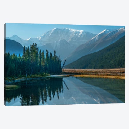 Mount Kitchener Reflected In Athabasca River, Icefields Parkway, Alberta, Canada Canvas Print #TFI1212} by Tim Fitzharris Canvas Wall Art