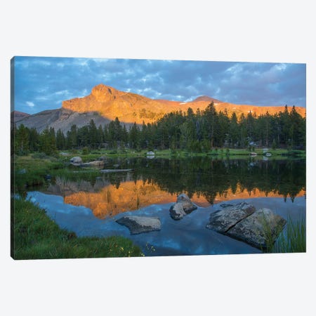 Mountain Reflected In Alpine Lake, Mount Dana, Tioga Pass, Sierra Nevada, Yosemite National Park, California Canvas Print #TFI1213} by Tim Fitzharris Canvas Art