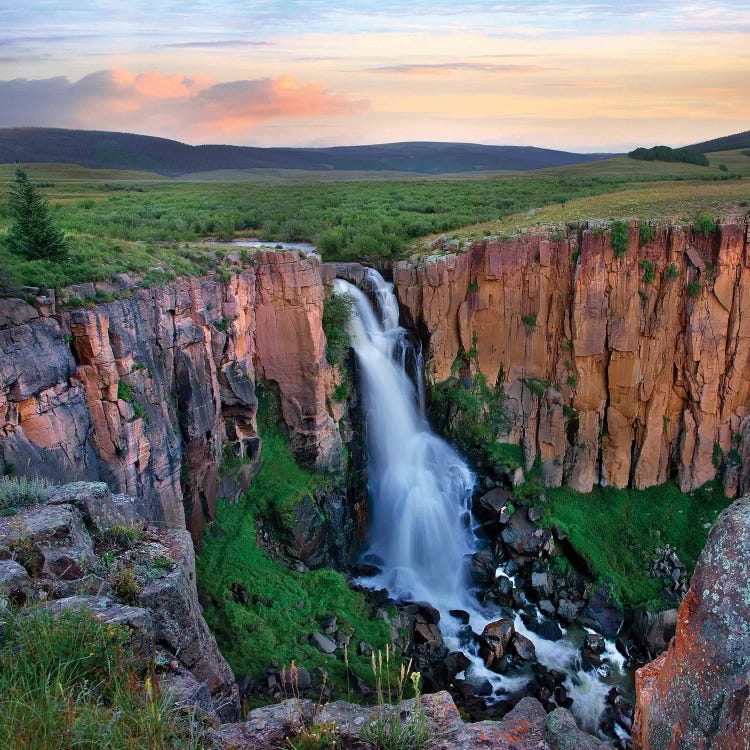 Sunset over the North Clear Creek Falls, Rio Grande National Forest, Colorado