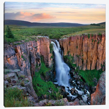 Sunset over the North Clear Creek Falls, Rio Grande National Forest, Colorado Canvas Print #TFI1247} by Tim Fitzharris Canvas Artwork