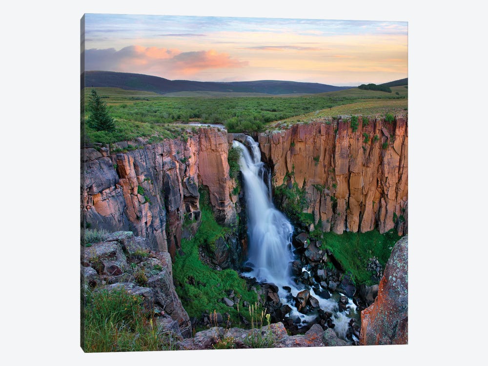 Sunset over the North Clear Creek Falls, Rio Grande National Forest, Colorado by Tim Fitzharris 1-piece Art Print