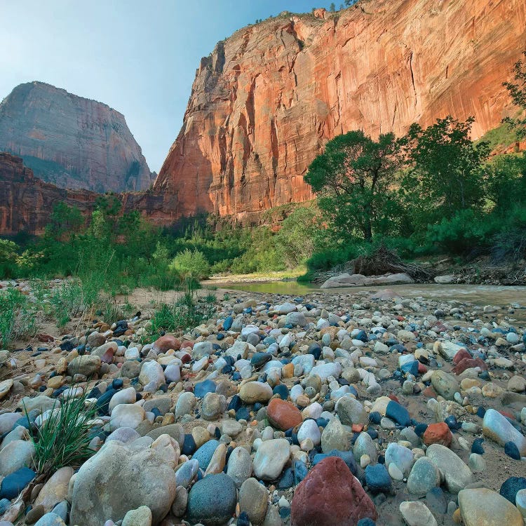 Angels Landing And Virgin River, Zion National Park, Utah