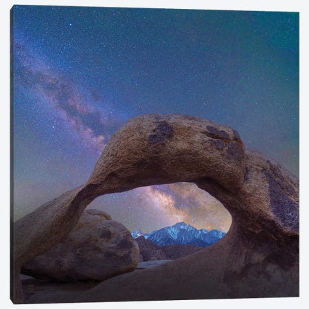 Arch And Milky Way, Alabama Hills, Sierra Nevada, California Canvas Print #TFI1254} by Tim Fitzharris Canvas Print