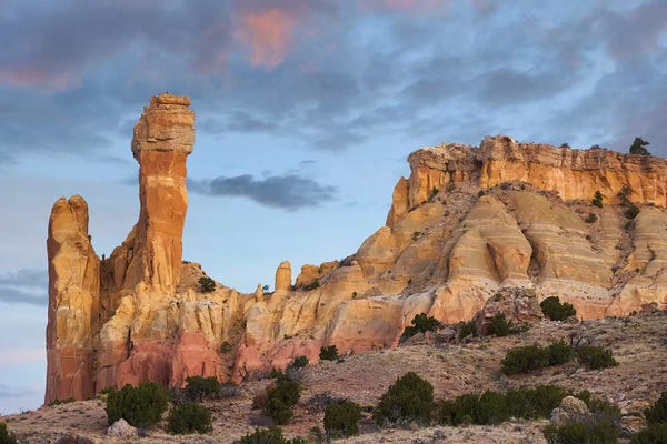 Cliffs: Chimney Rock Dawn, Ghost Ranch, New Mexico by Tim Fitzharris