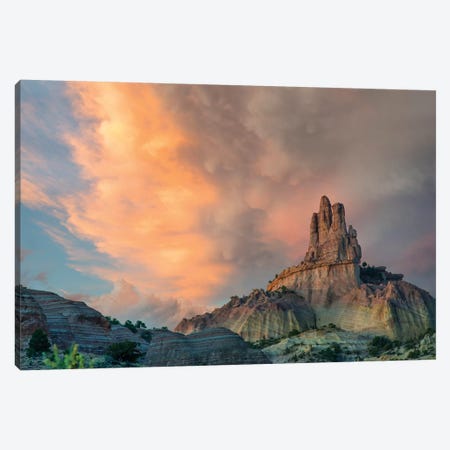 Cloudy Sky Over Church Rock, Red Rock State Park, New Mexico Canvas Print #TFI1287} by Tim Fitzharris Canvas Artwork
