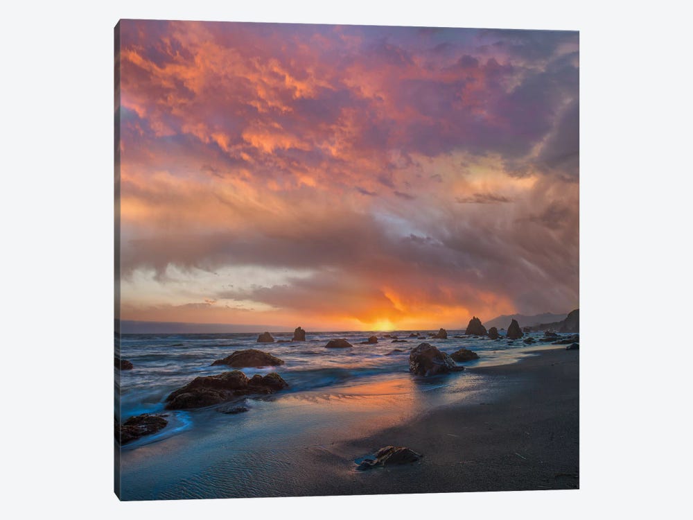 Coatal Sunset Near Arch Rock, California by Tim Fitzharris 1-piece Canvas Print