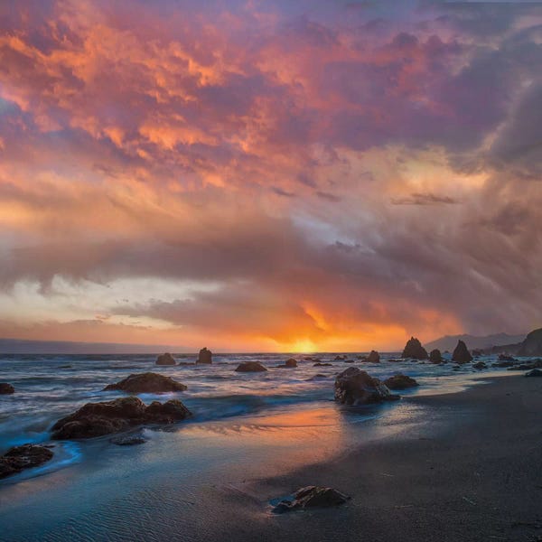 Rocky Beaches: Coatal Sunset Near Arch Rock, California by Tim Fitzharris