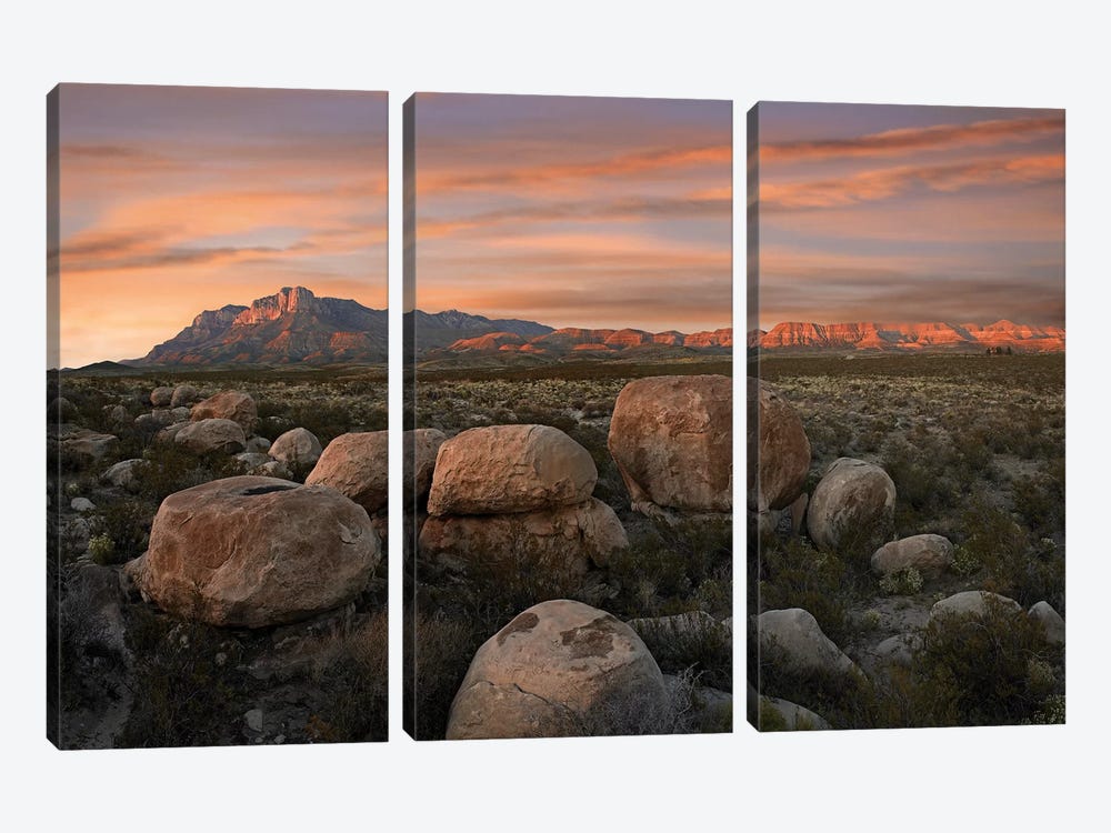 Boulders At Guadalupe Mountains National Park, Texas by Tim Fitzharris 3-piece Canvas Wall Art
