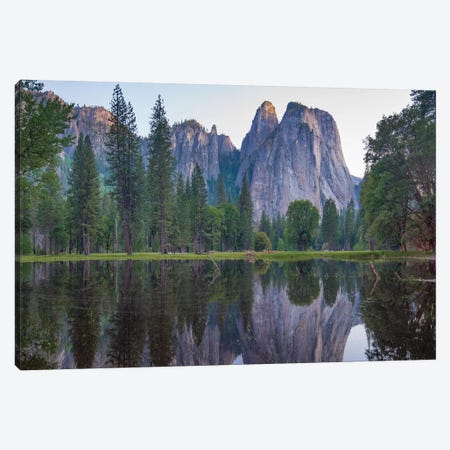 Granite Peaks Reflected In River, Yosemite Valley, Yosemite National Park, California Canvas Print #TFI1326} by Tim Fitzharris Canvas Print