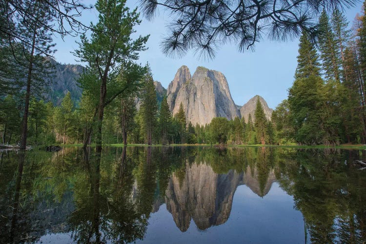 Granite Peaks Reflected In River, Yosemite Valley, Yosemite National Park, California by Tim Fitzharris wall art