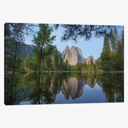 Granite Peaks Reflected In River, Yosemite Valley, Yosemite National Park, California Canvas Print #TFI1327} by Tim Fitzharris Art Print