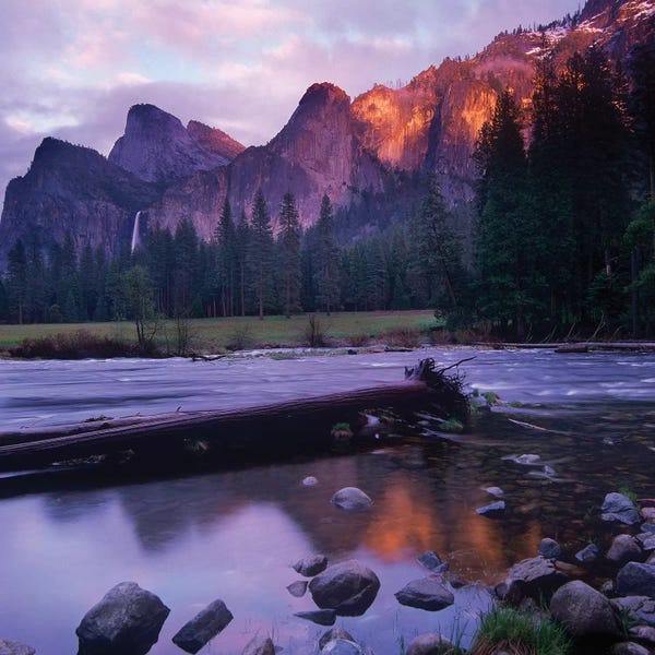 Yosemite National Park: Bridal Veil Falls And The Merced River In Yosemite Valley, Yosemite National Park, California by Tim Fitzharris