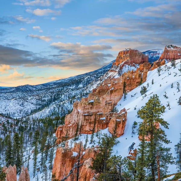 Bryce Canyon National Park: Hoodoos In Winter, Bryce Canyon National Park, Utah by Tim Fitzharris