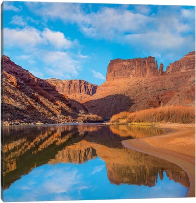 Mat Martin Point And The Colorado River, Arches National Park, Utah Canvas Art Print - Arches National Park Art
