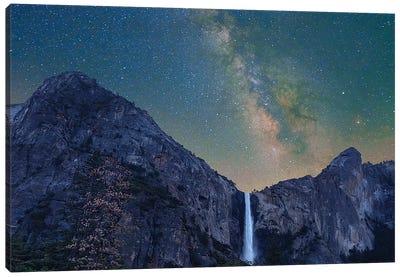 Milky Way Over Bridal Veil Falls, Yosemite Valley, Yosemite National Park, California Canvas Art Print