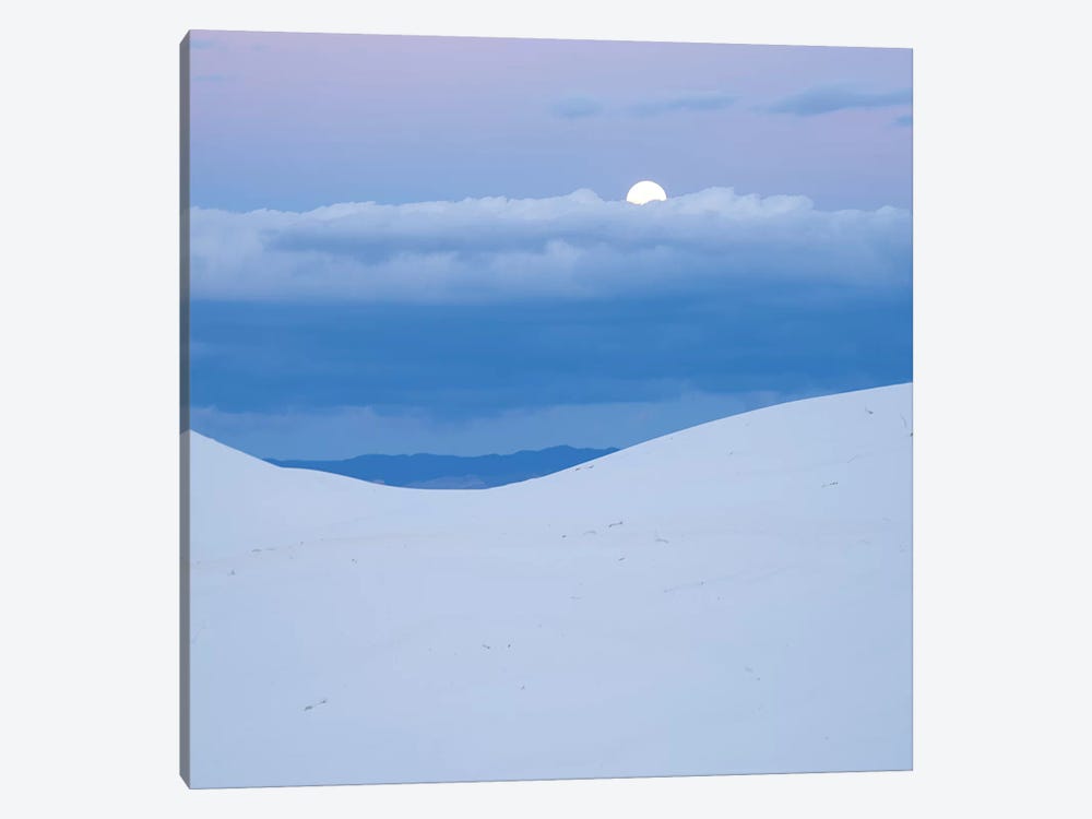 Moon And Dune, White Sands Nm, New Mexico by Tim Fitzharris 1-piece Canvas Print
