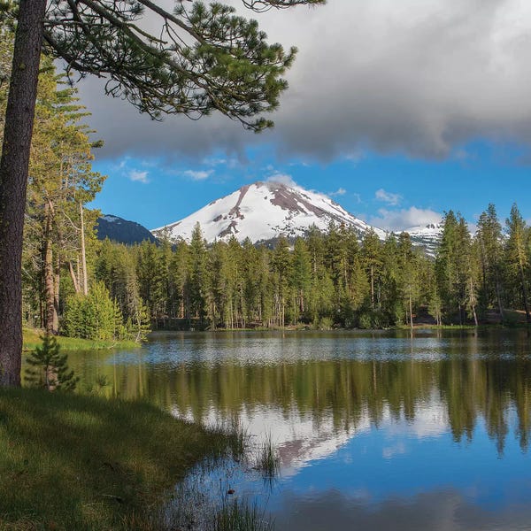 Snowy Mountains: Mt Lassen From Manzanita Lake, Lassen Volcanic National Park, California by Tim Fitzharris