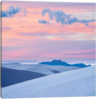 Pink Sunset, White Sands Nm, New Mexico Canvas Art Print - Zen Bedroom Art