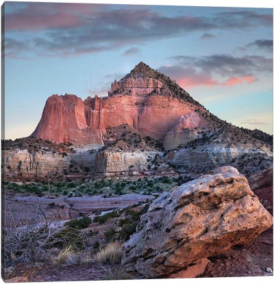 Pyramid Mountain Sunrise, Red Rock State Park, New Mexico Canvas Art Print - New Mexico Art