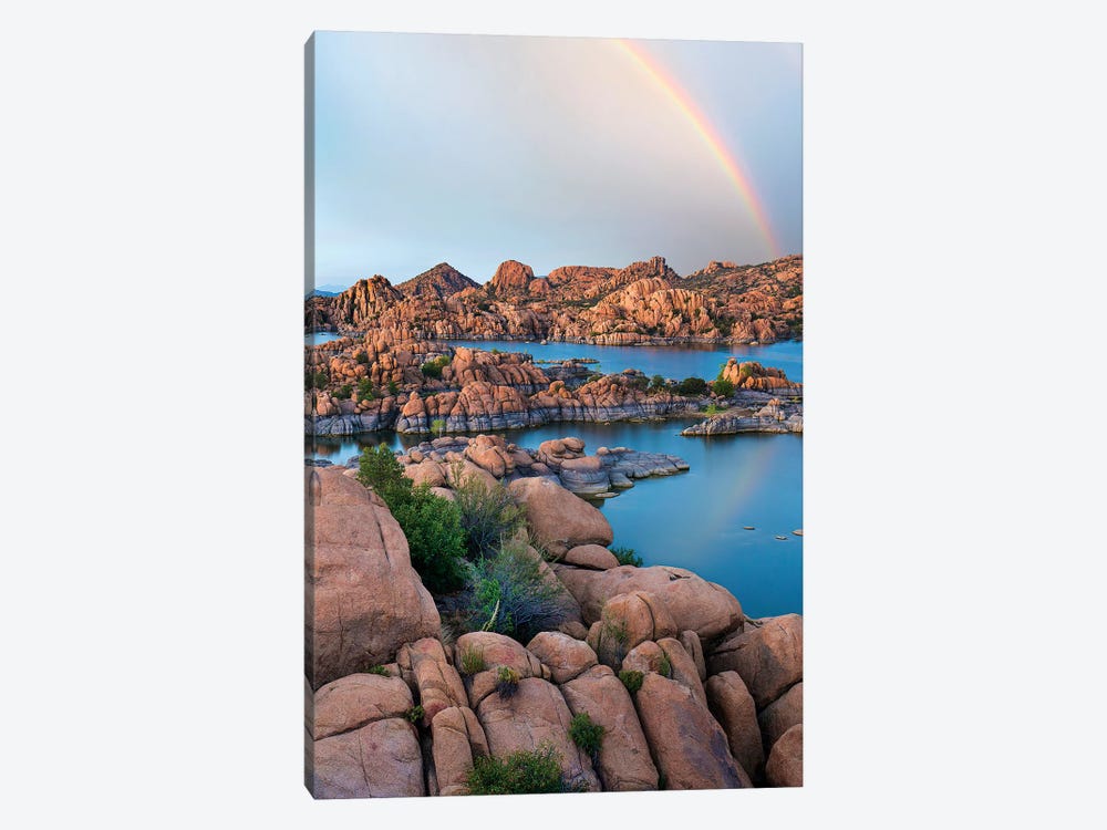Rainbow Over Granite Dells At Watson Lake, Arizona by Tim Fitzharris 1-piece Canvas Art Print