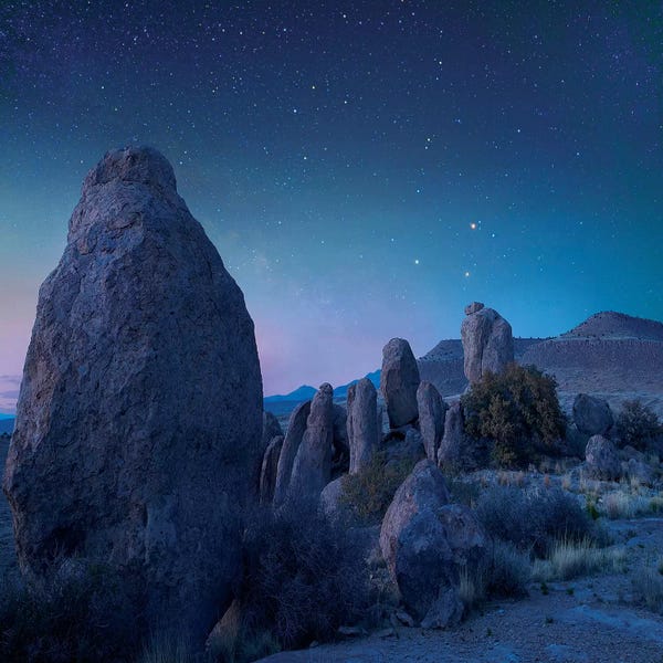New Mexico: Stars Over City Of Rocks State Park, New Mexico by Tim Fitzharris