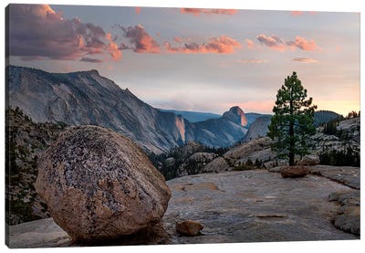 Sunset On Half Dome From Olmsted Pt, Sierra Nevada, Yosemite National Park, California Canvas Art Print - Sierra Nevada