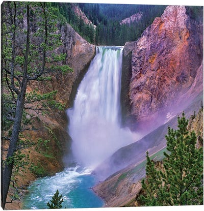 Yellowstone Falls, Yellowstone National Park, Wyoming Canvas Art Print - Waterfall Art
