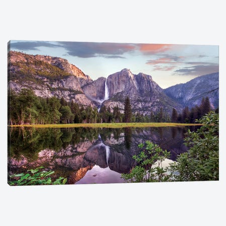 Yosemite Falls Reflected In Flooded Cook's Meadow, Yosemite Valley, Yosemite National Park, California Canvas Print #TFI1493} by Tim Fitzharris Canvas Art