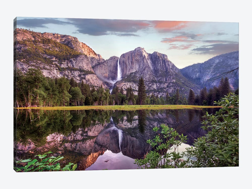 Yosemite Falls Reflected In Flooded Cook's Meadow, Yosemite Valley, Yosemite National Park, California by Tim Fitzharris 1-piece Canvas Art