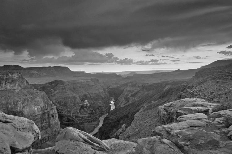 Colorado River under stormy sky seen from the Toroweap Overlook, Grand Canyon National Park, Arizona