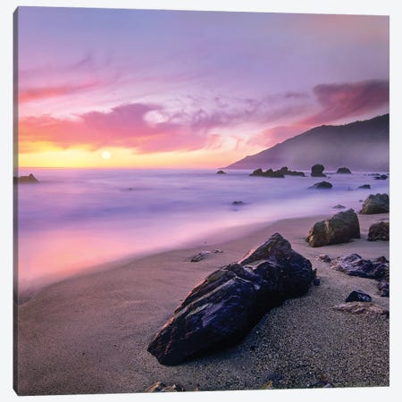 Beach At Sunset, Kirk Creek Beach, California Canvas Print #TFI1846} by Tim Fitzharris Canvas Artwork