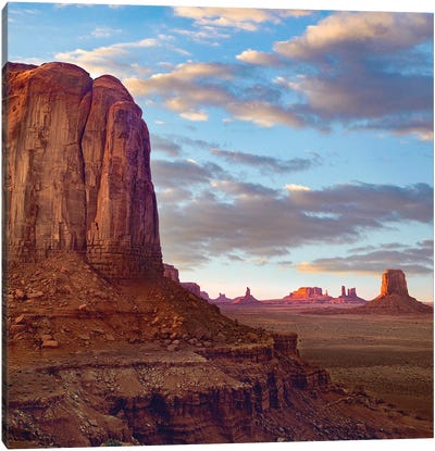 Buttes In Desert, Monument Valley Navajo Tribal Park, Utah Canvas Art Print - Desert Landscape Photography