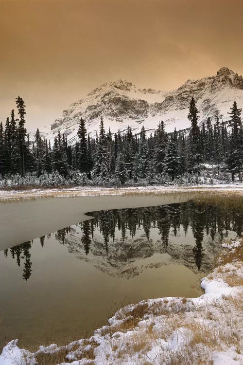 Canadian Rocky Mountains Dusted In Snow, Banff National Park, Alberta, Canada