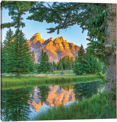 Grand Tetons And Snake River, Grand Teton National Park, Wyoming Canvas Art Print - Grand Teton National Park Art