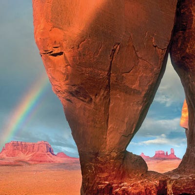 Rainbow Near Teardrop Arch And Monument Valley, Arizona by Tim Fitzharris art print