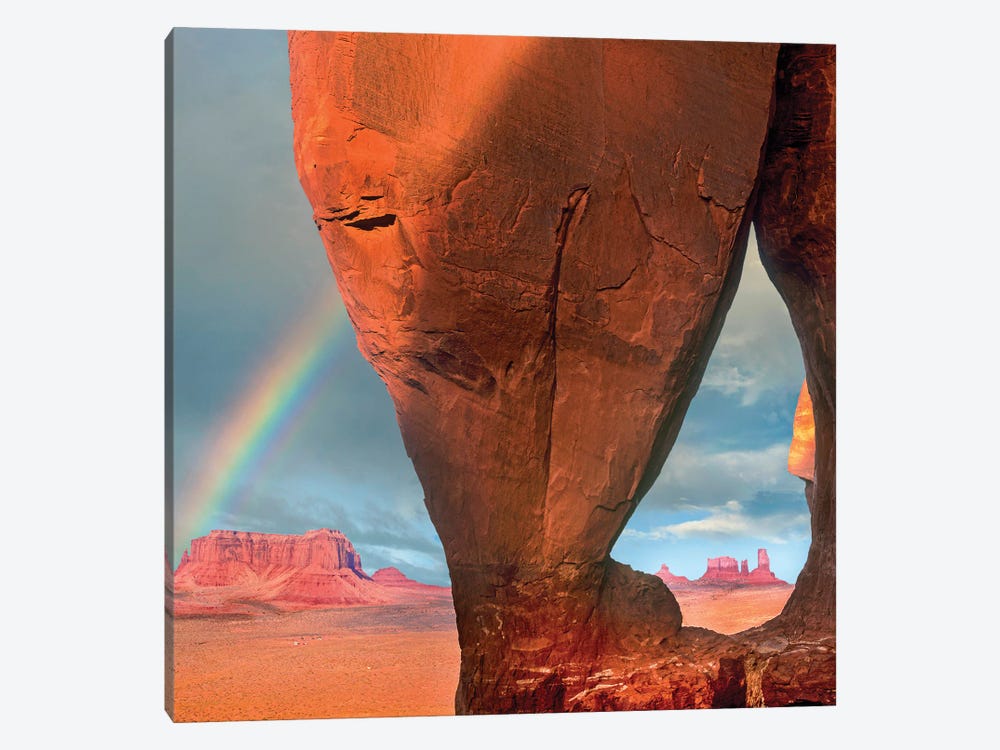 Rainbow Near Teardrop Arch And Monument Valley, Arizona by Tim Fitzharris 1-piece Canvas Art Print